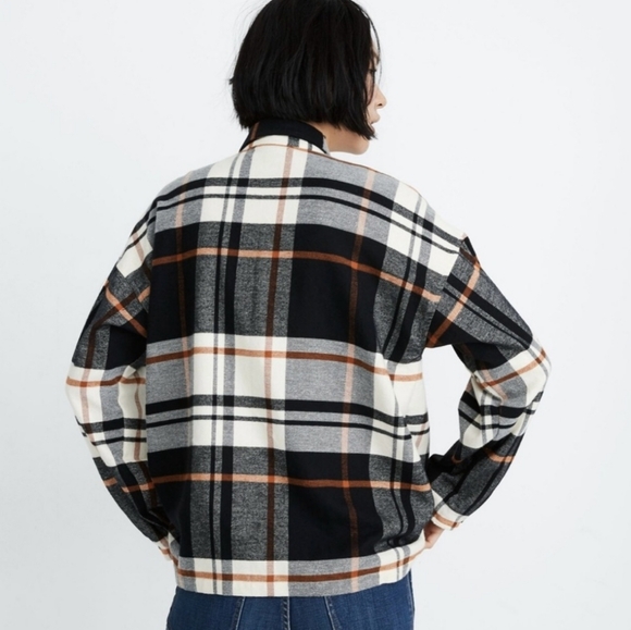 MADEWELL Bromley Oversized Plaid Flannel Shirt NWT - Picture 4 of 15
